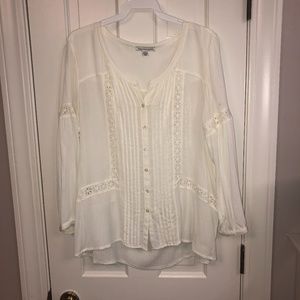 flowy blouse with eyelet detail